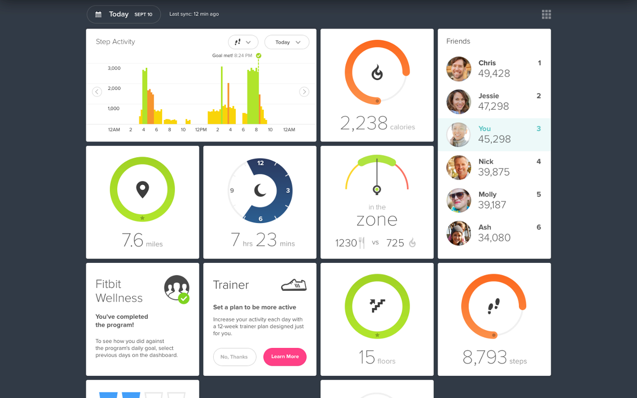 Fitbit application mobile bracelet sport connecte